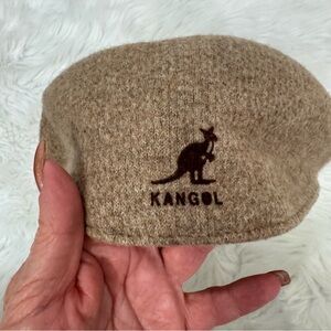 Kangol Vintage Camel Wool Blend Tweed Mix Flat Cap Size L